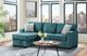 Elements International Caracas 2-Piece Palmer Teal Sectional Sleeper Chofa with Pull Bed-1