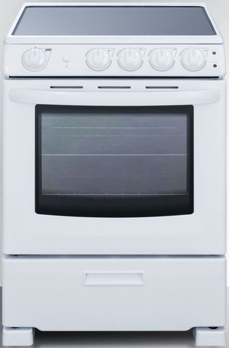 Summit® 24" White Slide In Electric Range