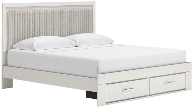 Signature Design by Ashley® Birmonton White King Upholstered Storage Panel Bed-0