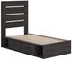 Signature Design by Ashley® Hollivern Dark Gray Twin Panel Bed with Storage-3