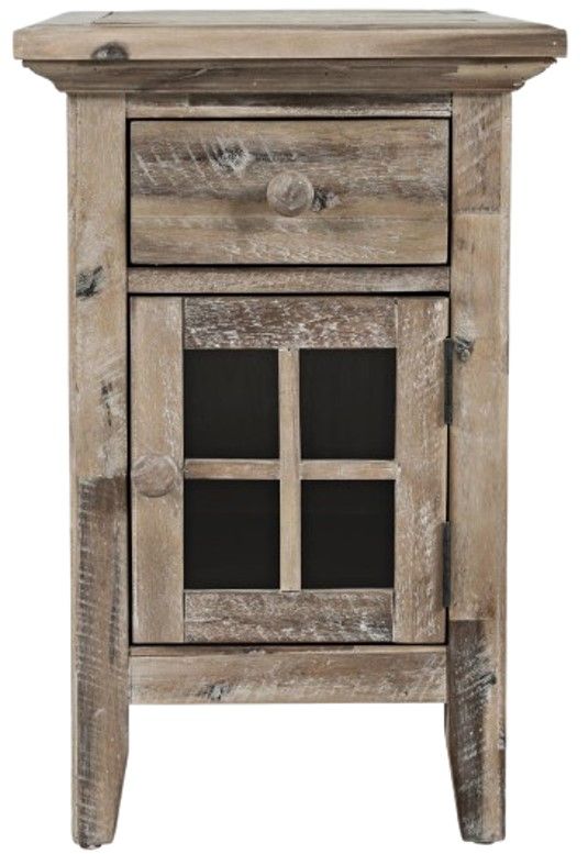 Jofran Inc. Rustic Shores Gray Wash Power Chairside Table-2
