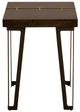 International Furniture Direct Walnut Reddish Brown Chairside Table with Black Base-2