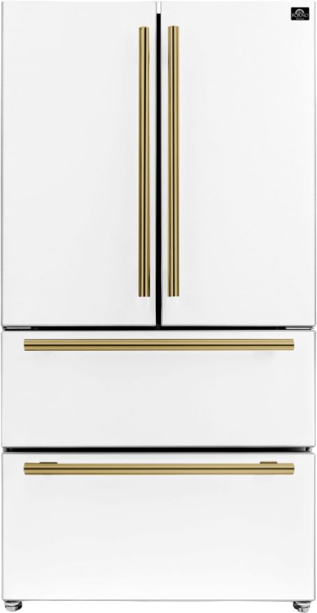 Clearance FORNO® Espresso Moena 36" 19.2 Cu. Ft. White Counter Depth French Door Refrigerator-1