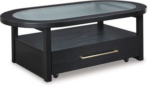 Front view of the Signature Design by Ashley® Winbardi Black Coffee Table