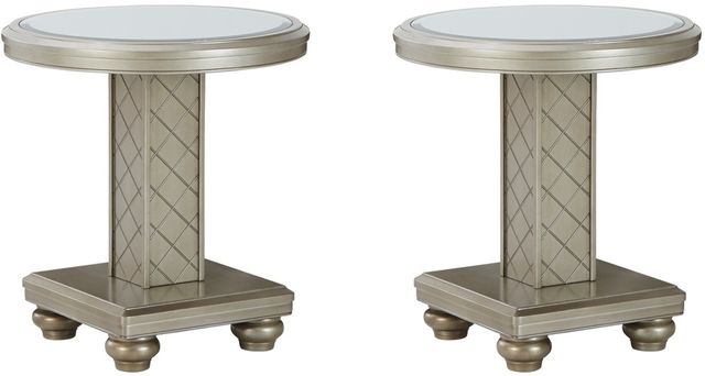 Signature Design by Ashley® Chevanna 2 Piece Platinum Living Room Table Set-0