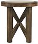 Jofran Inc. Sierrafina Beige Round End Table with Cortado Base-0