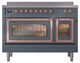 Ilve® Nostalgie II Noblesse 48'' Blue Gray Pro Style Induction Range with Copper Trim-1