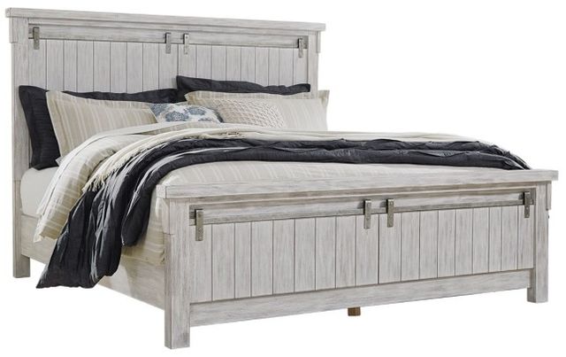 Signature Design by Ashley® Brashland 5-Piece White California King Panel Bed Set-1