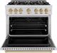 ZLINE Classic Autograph Edition 36" Stainless Steel Pro Style Dual Fuel Range with Champagne Bronze Accents-1