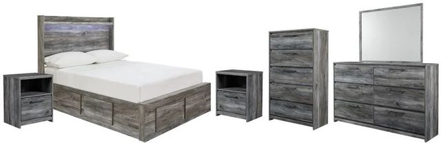 Signature Design by Ashley® Baystorm 6-Piece Gray Full Panel Bed Set-0