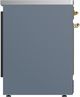 Ilve® Majestic III 30" Blue Gray Pro Style Induction Range with Triple Glass Door and Brass Trim-4