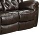 HomeStretch Brown Leather Double Reclining Console Sofa-2