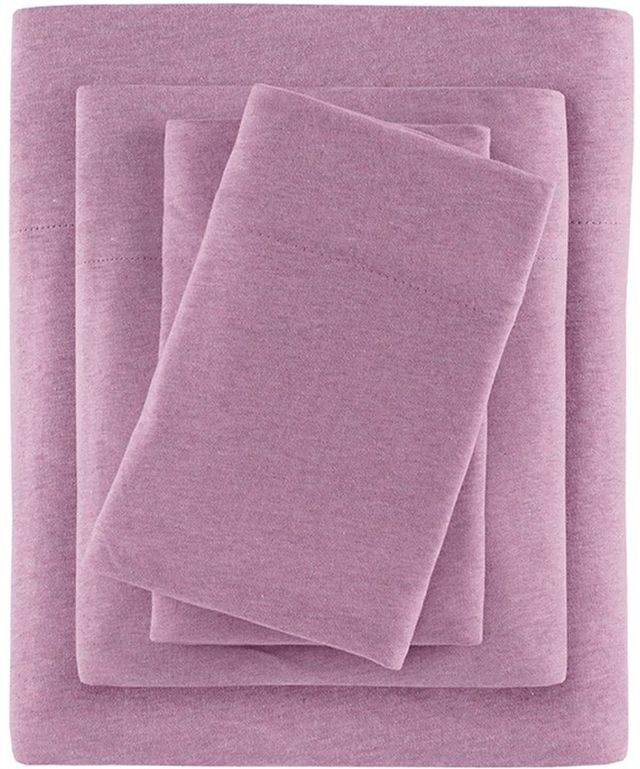 Olliix by Urban Habitat Purple Twin Heathered Cotton Jersey Knit Sheet Set-1
