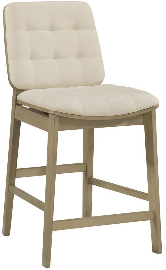 Coaster® Redbridge 2-Piece Cream/Natural Oak Upholstered Counter Stool Set-3
