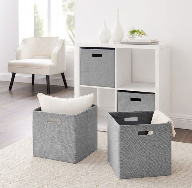 Linon Galli Set of Two Gray Storage Bin -4