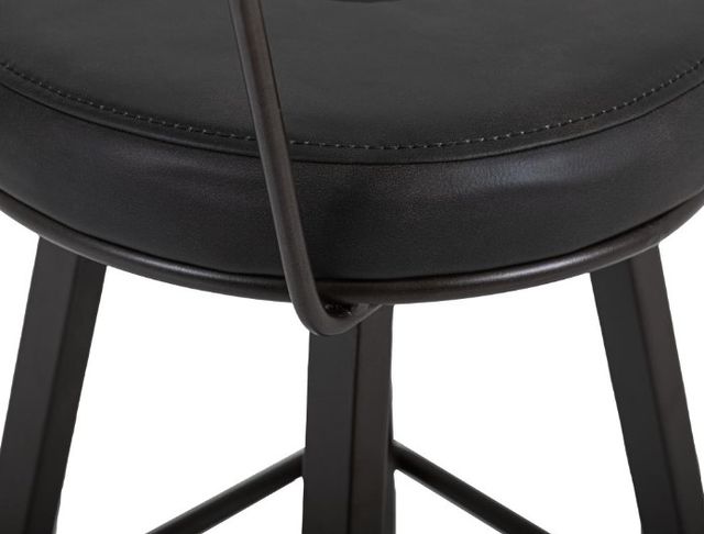 International Furniture Direct Eclipse Black/Blacksmithing Matte Black 24'' Counter Stool-2