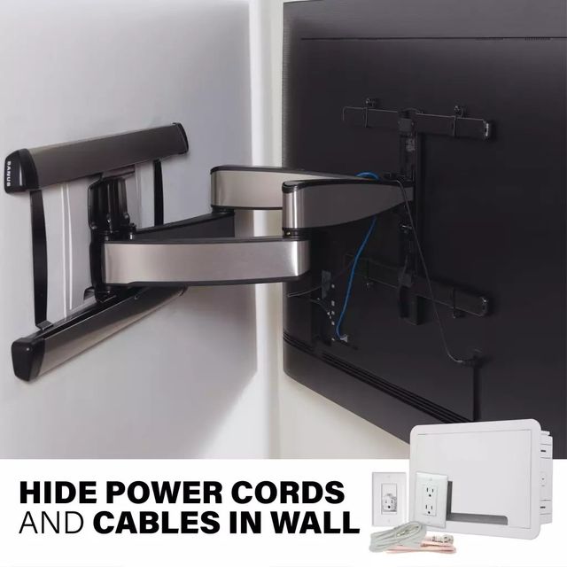 Sanus® White In-Wall Power Kit for TV Media In-Wall Box-3