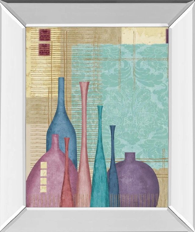 Classy Art Raku I by Linda Wood Mirror Framed Wall Art-1