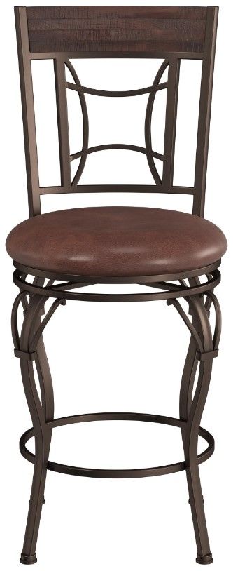 HH2 Home Granada Dark Chestnut Swivel Counter Stool-1