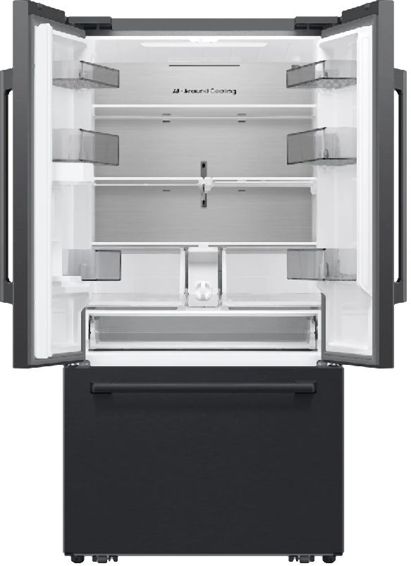 Samsung Bespoke AI 36'' 29.5 Cu. Ft. Fingerprint Resistant Matte Black Stainless Steel Freestanding French Door Refrigerator-1