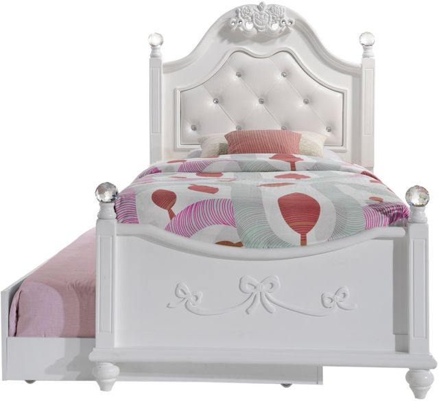 Elements International Alana White Twin Platform Youth Bed with Storage Trundle-1