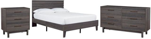Signature Design by Ashley® Brymont 3-Piece Dark Gray Full Platform Bed Set-0