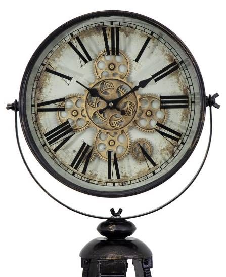YHD Black/White Tripod Vintage Gear Clock-3