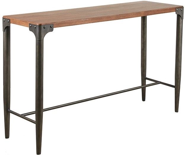 Olliix by INK+IVY Caden Brown/Charcoal Console Table and Counter Stool 3 Piece Set-1