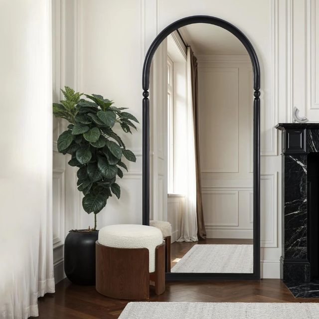 Renwil® Arcade Matte Black Full Length Mirror-1