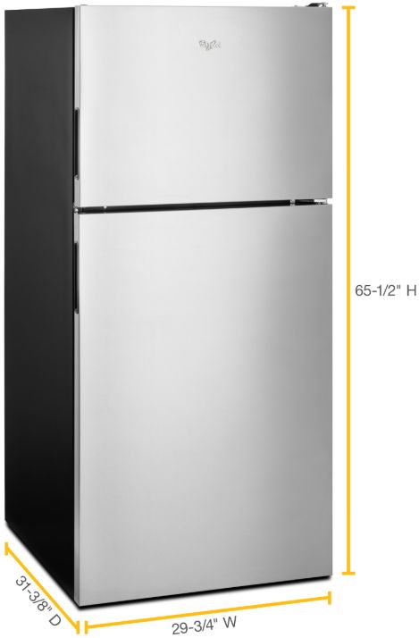 Whirlpool® 30" 18.2 Cu. Ft. Stainless Steel Top Freezer Refrigerator-2
