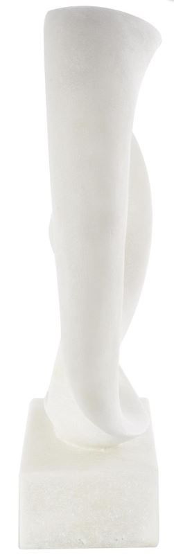 Deco Marche White Polystone Open Wave Sculpture with Elevated Base-2