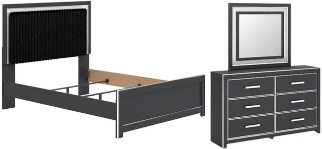 Signature Design by Ashley® Zuraleus 3-Piece Black Queen Upholstered Panel Bedroom Set-0
