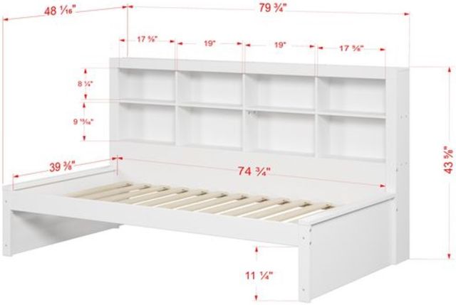 Donco Kids White Youth Twin Bookcase Daybed-2