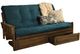 Kodiak Furniture Tucson Suede Navy/Rustic Walnut Queen Storage Futon with Mattress-0