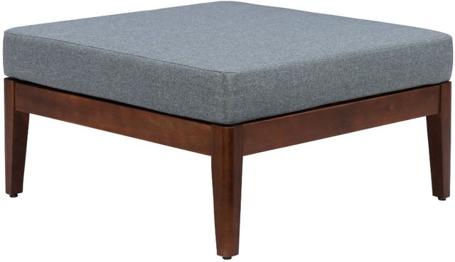Linon Myrtle Grove Walnut Fabric/Wooden Outdoor Ottoman-0