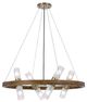 Cal® Lighting & Accessories Hempstead Antique Brass/Wood Cylinder Chandelier-1
