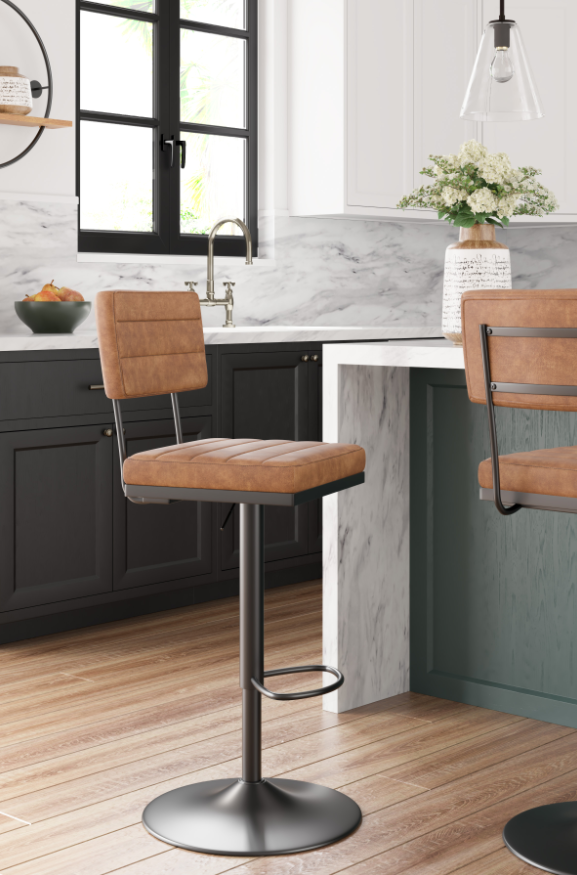 Signature Design by Ashley® Strumford Black/Brown Tall Swivel Bar Stool-3