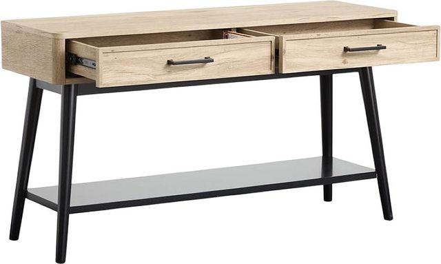 Magnussen Home® Fletcher Driftwood Sofa Table with Black Base-1