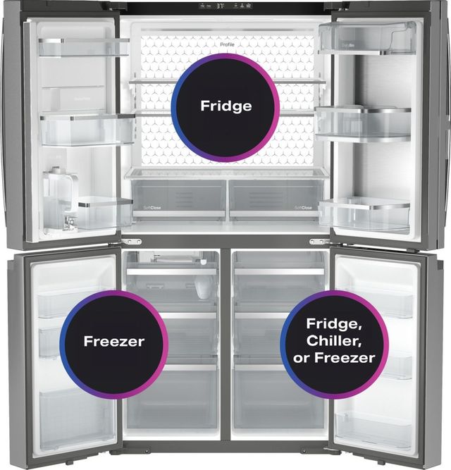 GE Profile™ 36 in. 22.9 Cu. Ft. Fingerprint Resistant Stainless Steel Counter Depth French Door Refrigerator-3