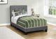 Monarch Specialties Inc. Dark Grey Upholstered Twin Panel Bed-1
