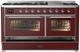 Ilve® Majestic III 60" Burgundy Pro Style Dual Fuel Liquid Propane Range with Triple Glass Door and Chrome Trim-1