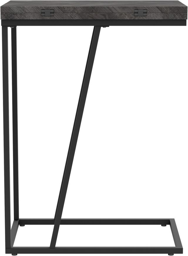 Coaster® Carly Grey Expandable Chevron Rectangular Accent Table with Black Metal Base-3