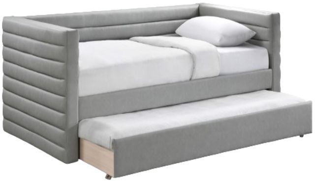 Meridian Furniture Beverly Gray Vegan Leather Twin Upholstered Daybed-0