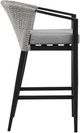 Armen Living Palma Black/Gray Aluminum/Fabric/Rattan Outdoor Bar Stool-4