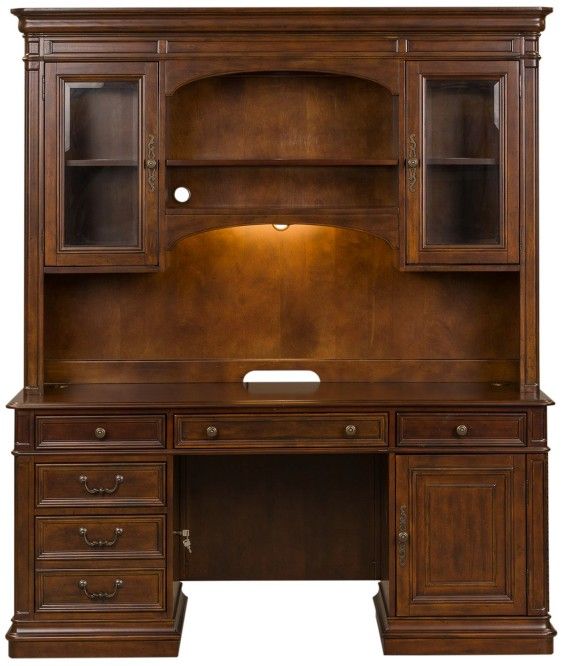 Liberty Furniture Brayton Manor Cognac Junior Executive Credenza Set-2