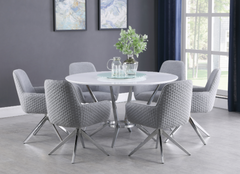 Coaster® Abby 5-Piece Light Gray/White Dining Set 