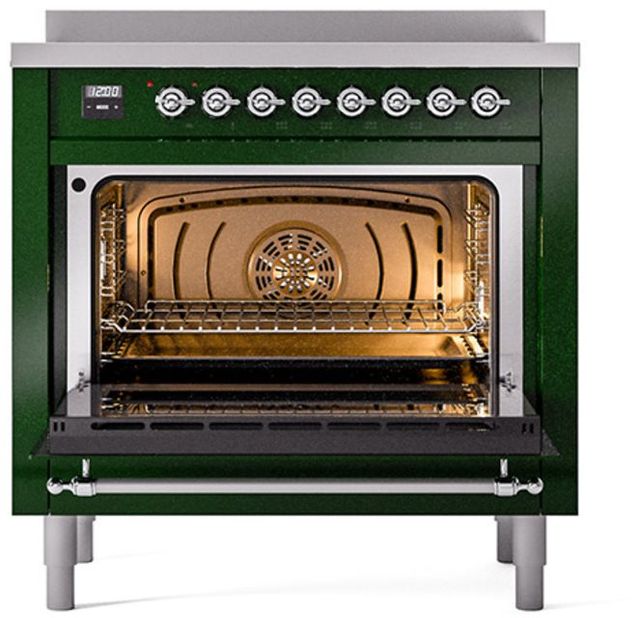Ilve® Nostalgie II Series 36" Emerald Green Pro Style Induction Range-3