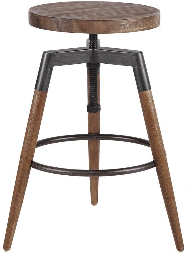 Olliix by INK+IVY Brown Frazier Adjustable Counter Stool-1