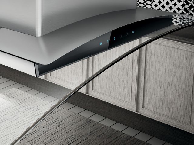 Elica Techne Series Cingoli 42" Stainless Steel with Black Glass Island Range Hood-2