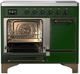 Ilve® Majestic III 40" Emerald Green Pro Style Induction Range with Solid Door and Burnished Trim-3
